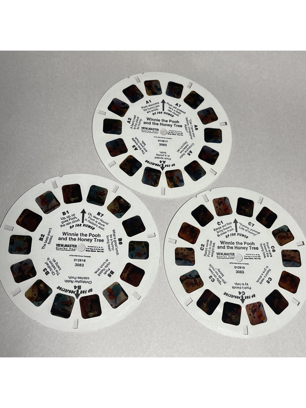 Vintage Viewmaster Stereo Wheel Winnie The Pooh And The Honey Tree Three Reels